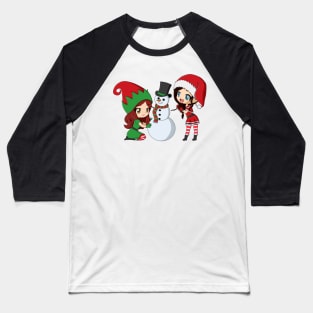 Santa PeachyChan & Elf Rhubarb Baseball T-Shirt